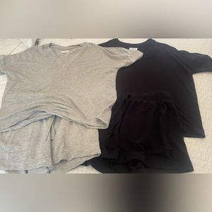 2 Lou and grey lounge shorts sets s/xs black and gray